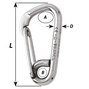 80mm Stainless Steel Asymmetric Carbine Hook