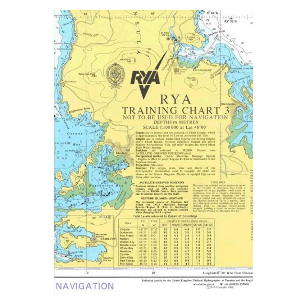 RYA Training Chart TC3 - Northern Hemisphere