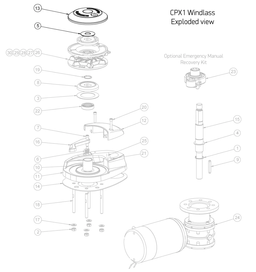 Lewmar CPX Windlass Spares