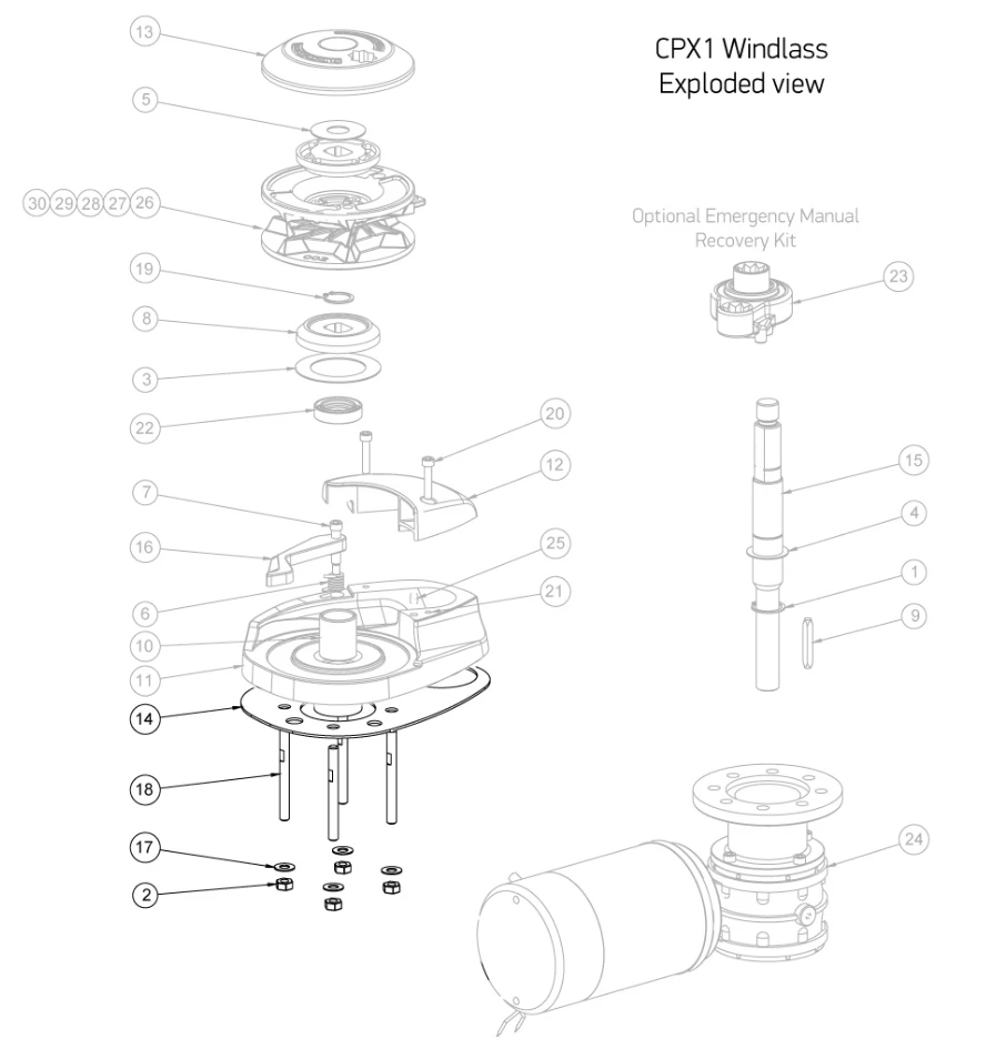Lewmar CPX Windlass Spares