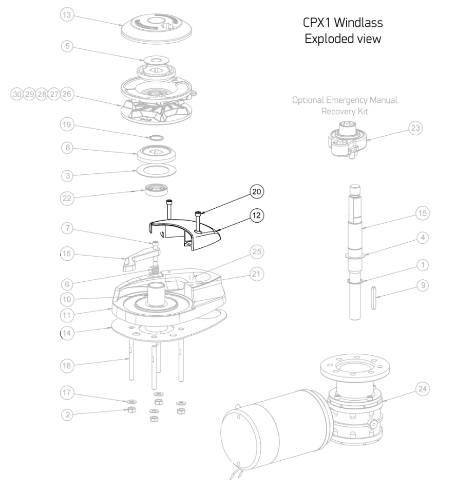 Lewmar CPX Windlass Spares