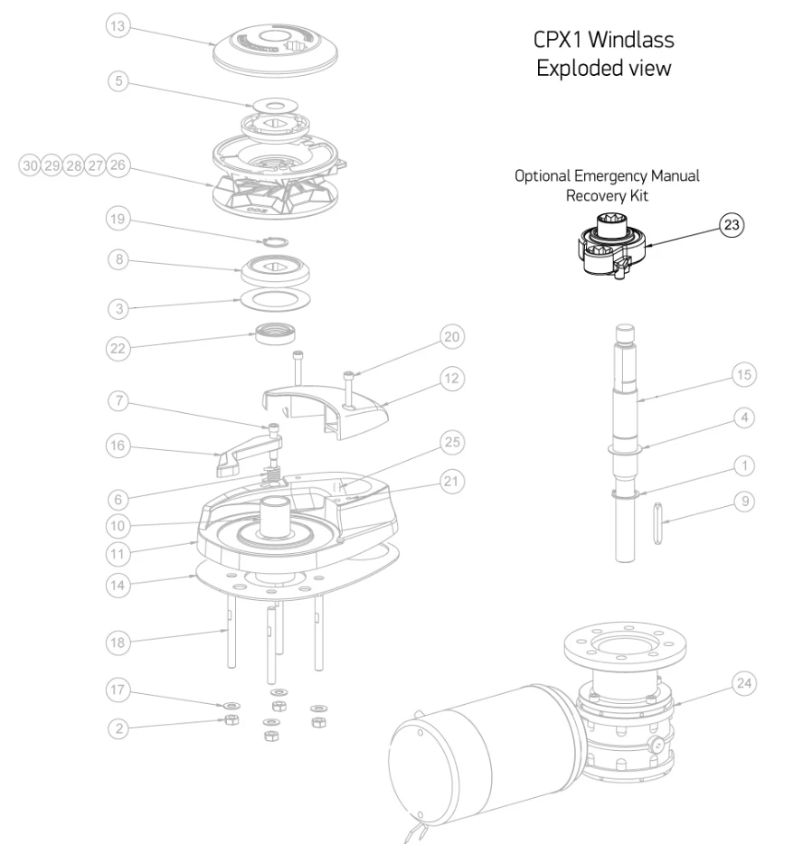 Lewmar CPX Windlass Spares
