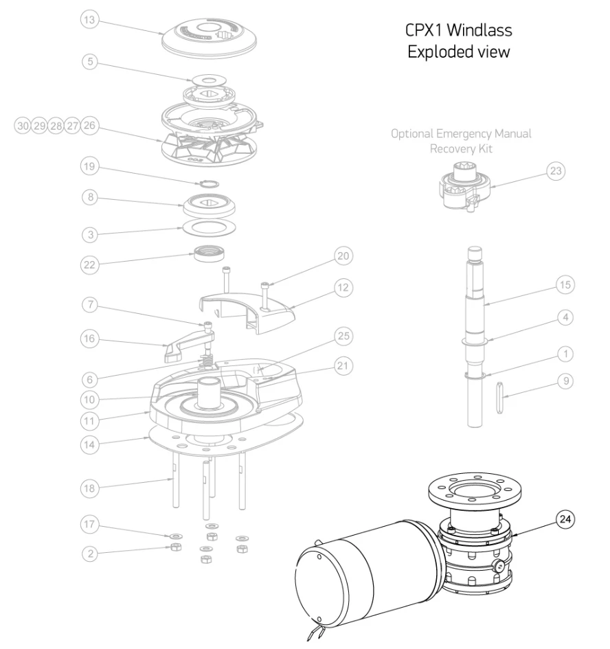 Lewmar CPX Windlass Spares
