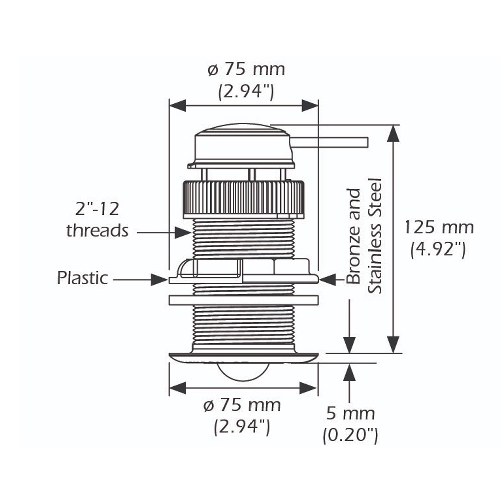 DST810 0 deg Through Hull Triducer
