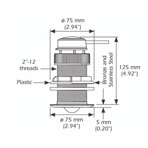 Raymarine DST810 0 deg Through Hull Triducer