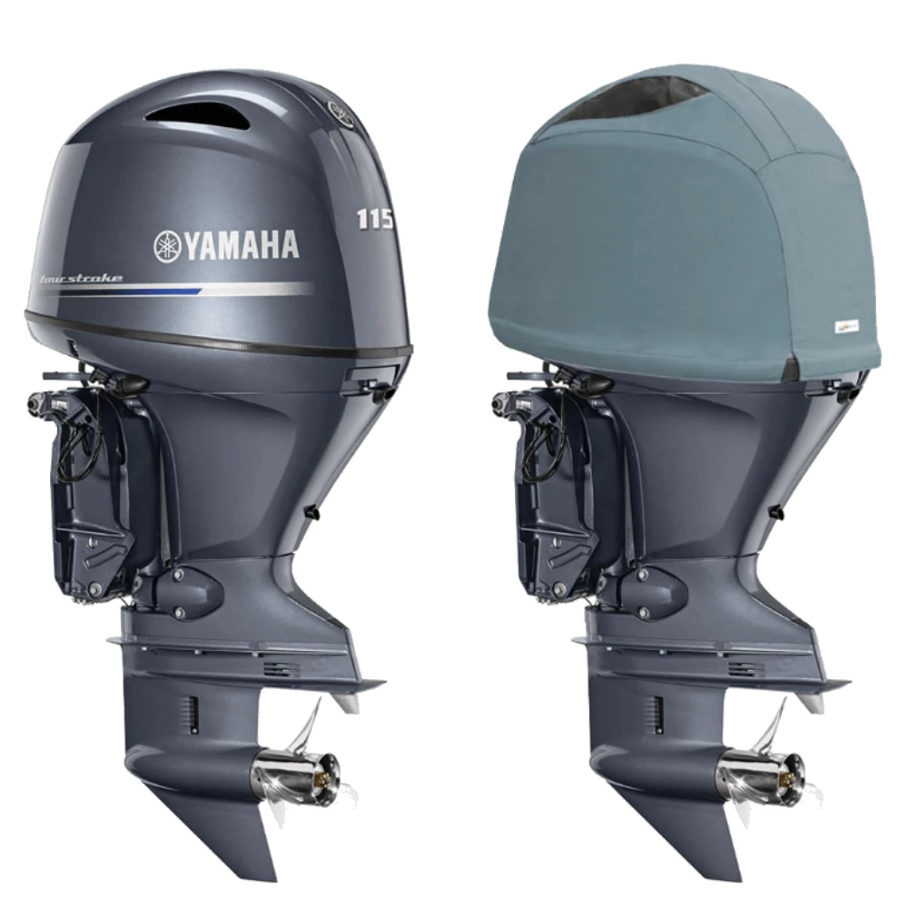 Oceansouth Fitted Outboard Motor Cover - Yamaha 115-130hp 4 Cyl 4S 1.8L 2014 on 