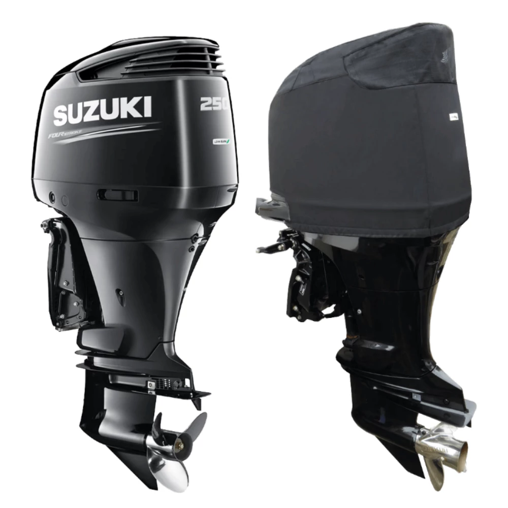 Oceansouth Fitted Outboard Motor Cover - Suzuki DF250AP-300APhp V6 4-Stroke 4L 2012 on 