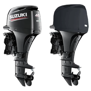 Oceansouth Fitted Outboard Motor Cover - Suzuki DF40-60Ahp 3 Cyl 4-Stroke 2010 on White