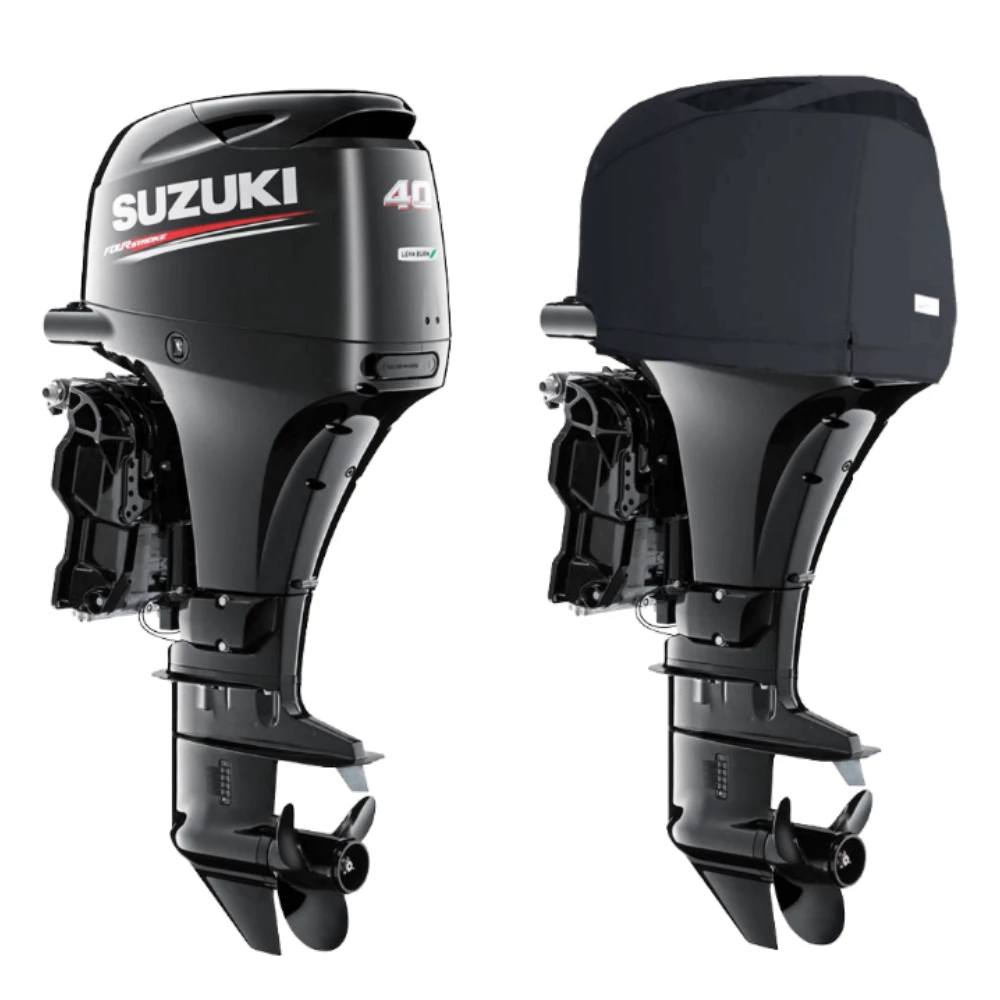 Oceansouth Fitted Outboard Motor Cover - Suzuki DF40-60Ahp 3 Cyl 4-Stroke 2010 on Black