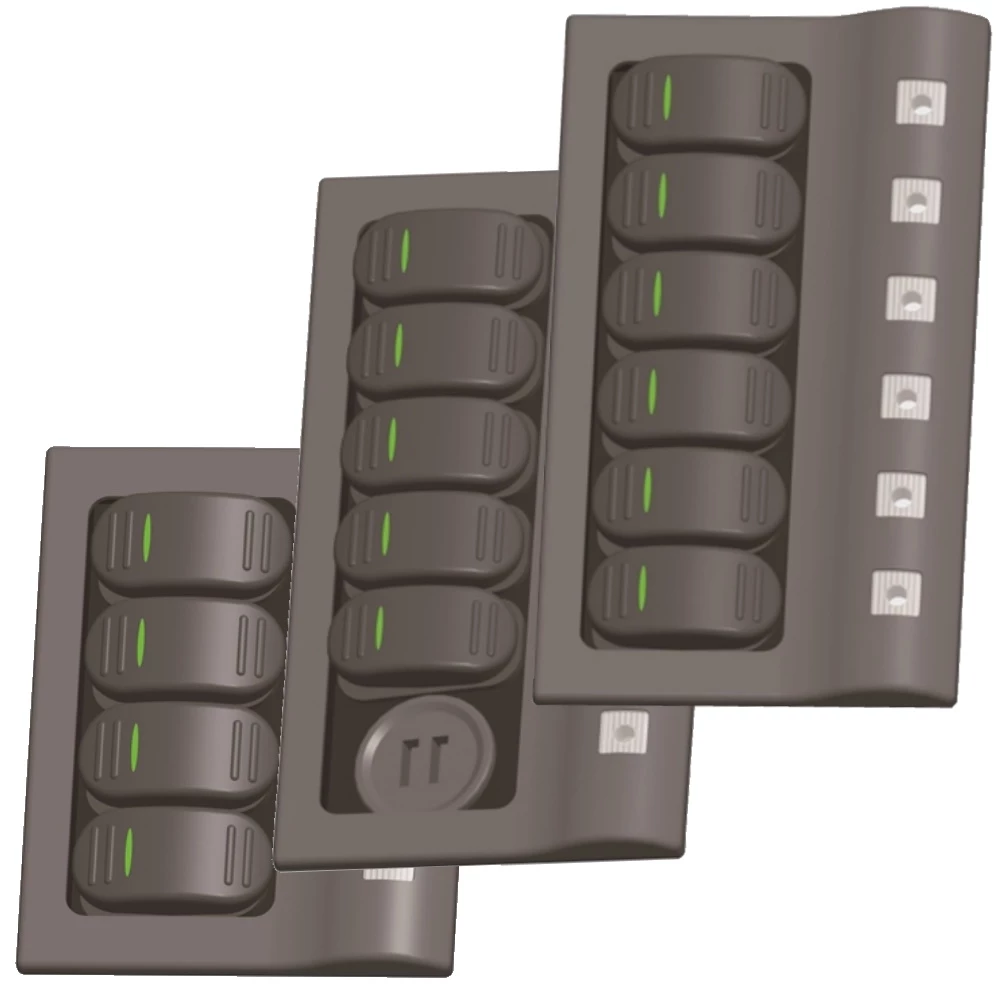 Force 4 Rocker Switch Panel with Breakers 