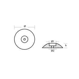 Tecnoseal Zinc Disc Anode for Rudder 50mm 