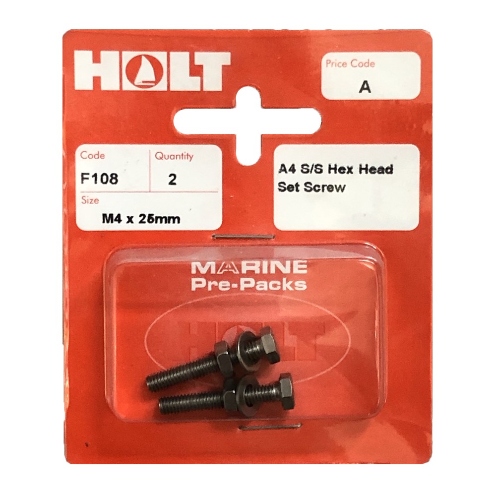 A4 Stainless Steel Hex Head Set Screw M4x25mm