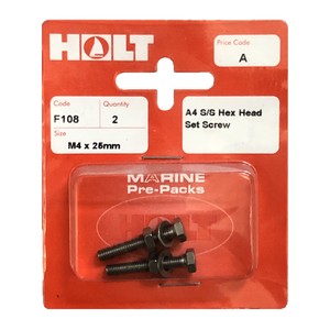 A4 Stainless Steel Hex Head Set Screw M4x25mm