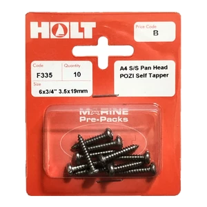 Marine Pre-Packs A4 Pozi Pan Head Self Tapping Screw 6X3/4
