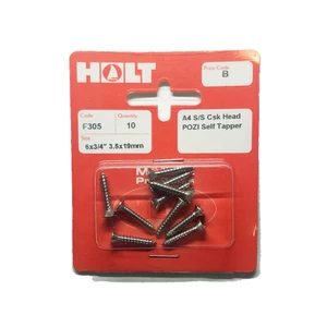 Marine Pre-Packs A4 Countersunk Self Tapping Screw 6x3/4 Pozi