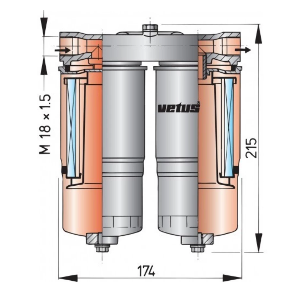 Water Separator Fuel Filter Complete WS720