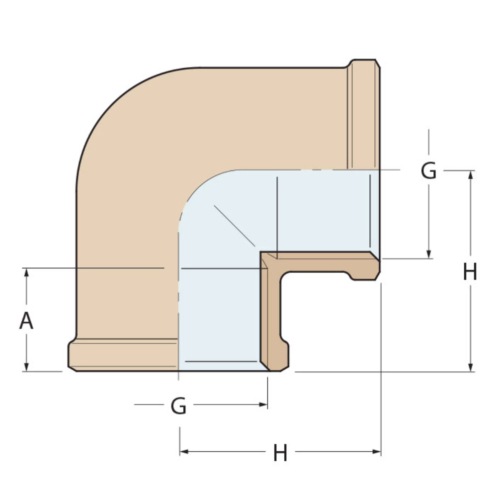 Bronze 90 Degree Elbow F-F