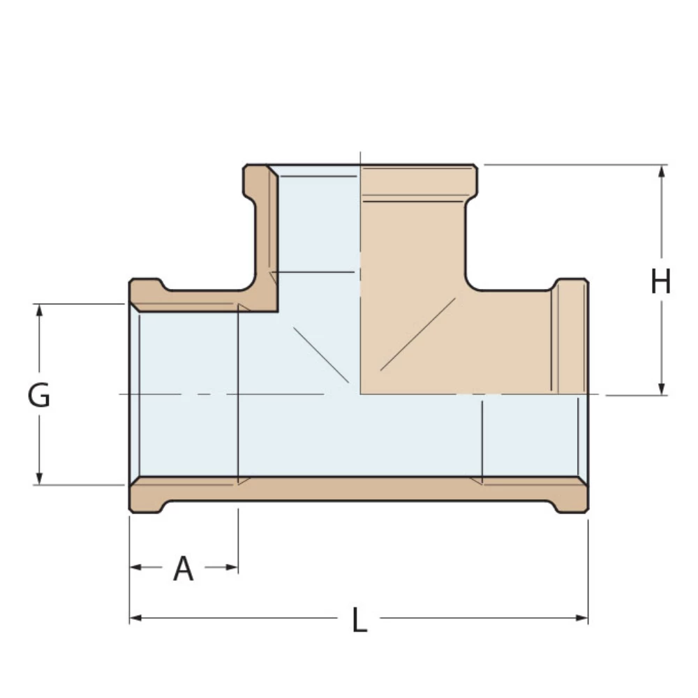 Bronze Equal T Piece F-F-F
