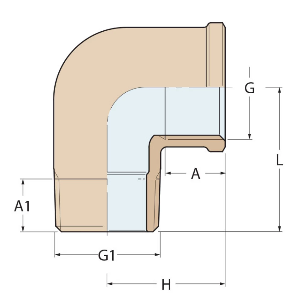 Bronze 90 Degree Elbow M-F