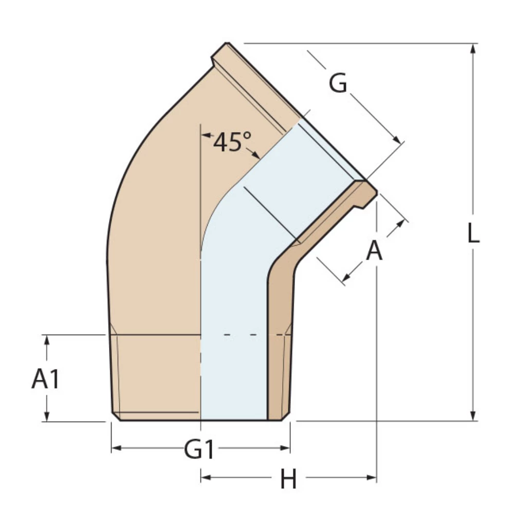 Bronze 45 Degree Elbow M-F