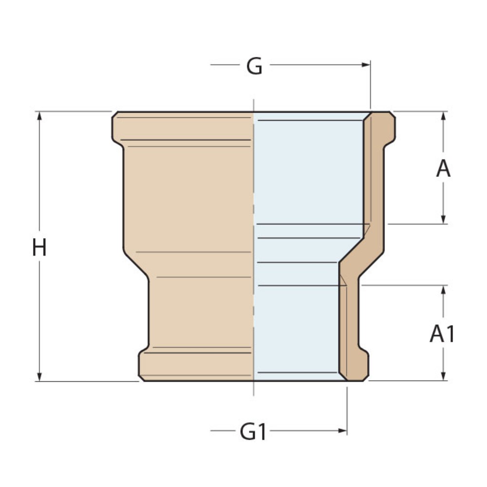 Bronze Reducing Socket F-F