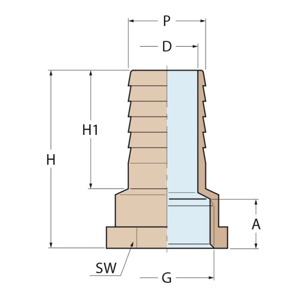 Bronze Hose Connector Female