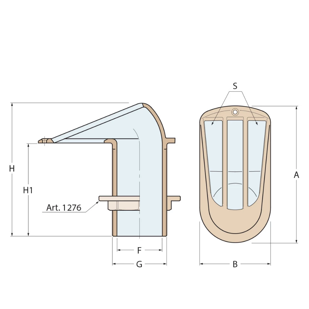 Bronze Grated Water Intake 2000 Export Series