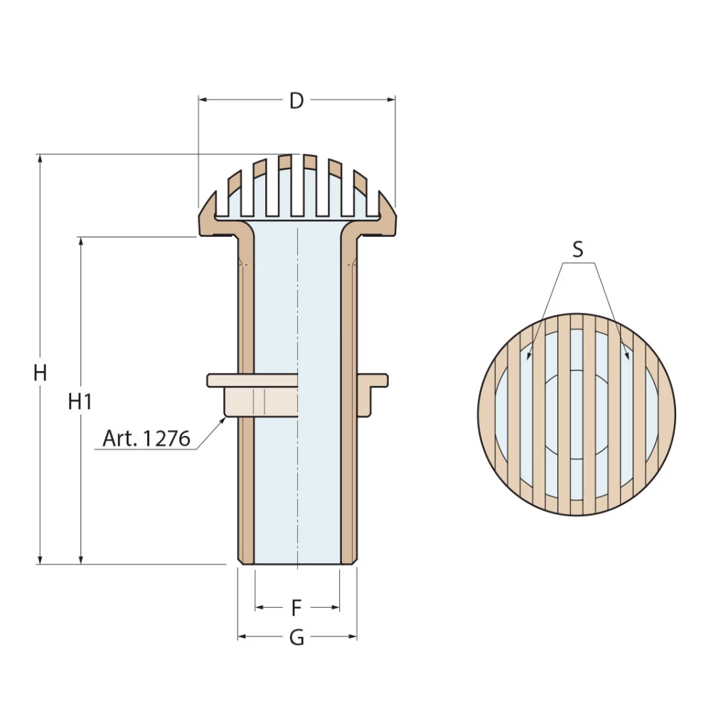 Bronze Round Water Inlet
