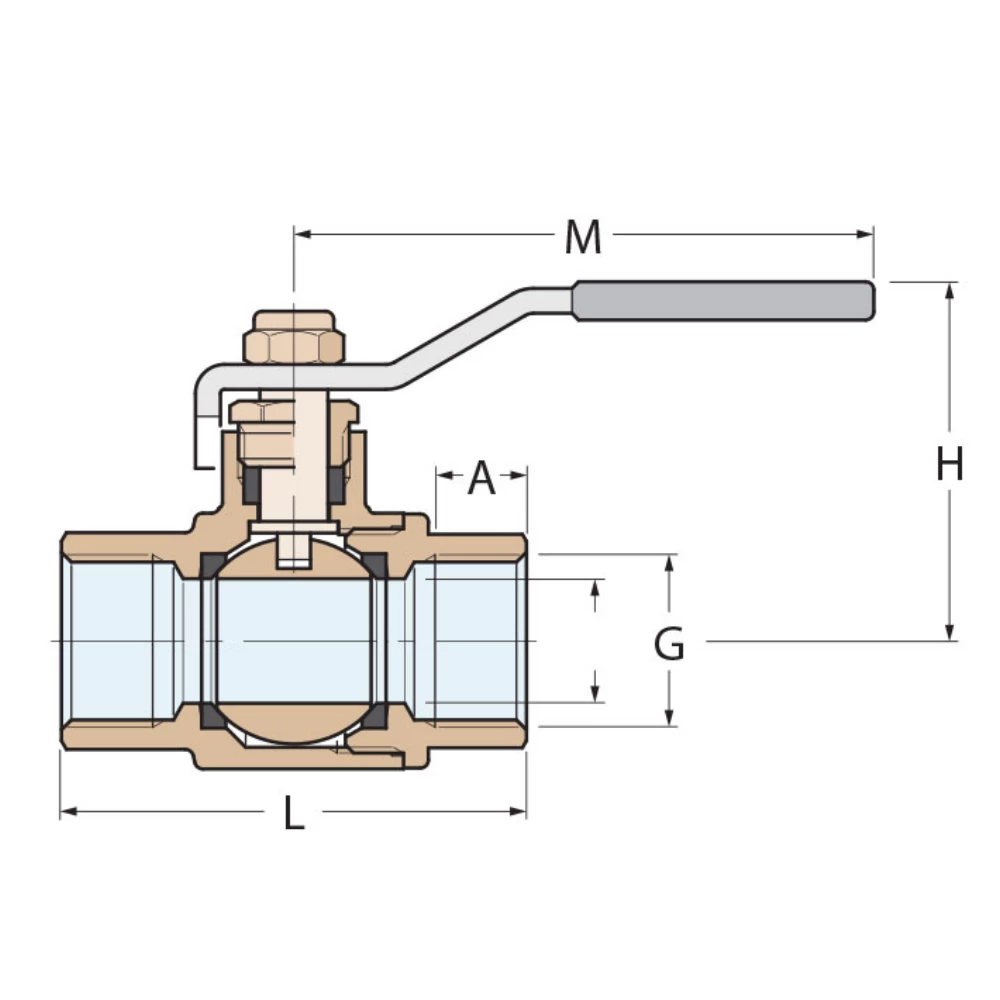 Bronze Lever Operated Full Flow Ball Valve