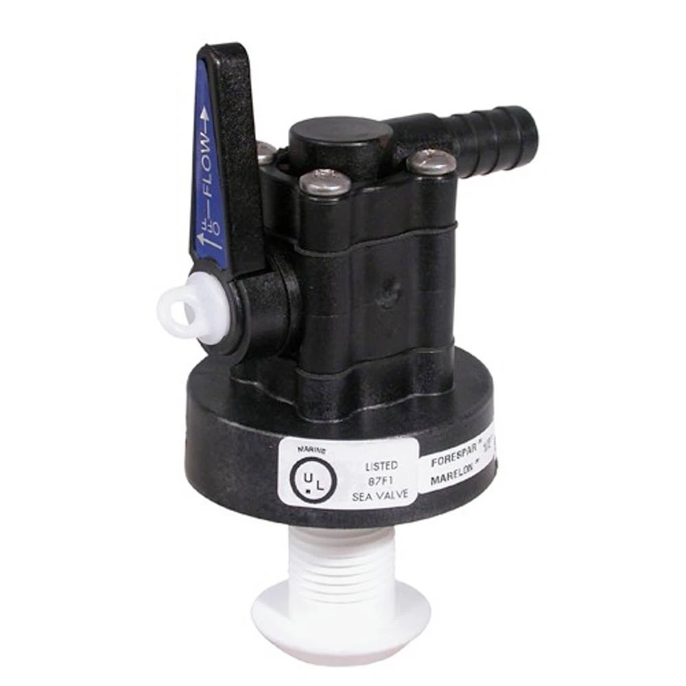 Marelon Plastic Seacock 2" Right Angle Hose Tail