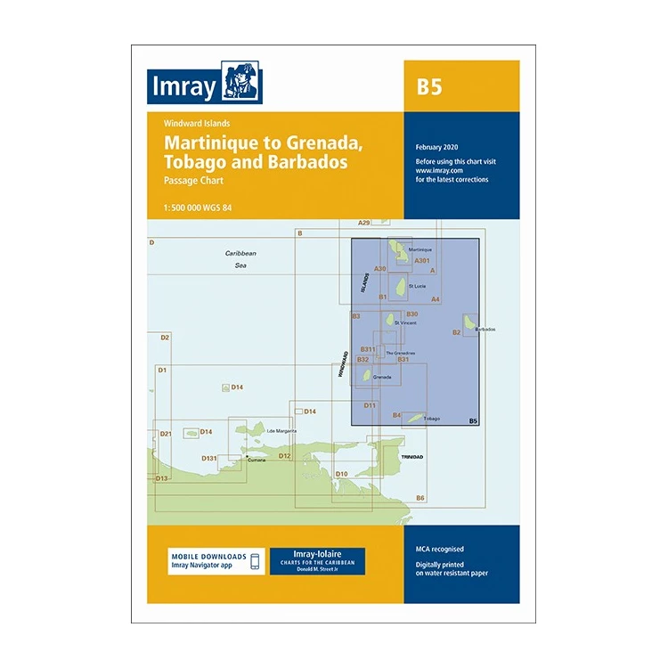 Imray B5 Martinique to Tobago and Barbados Passage Chart