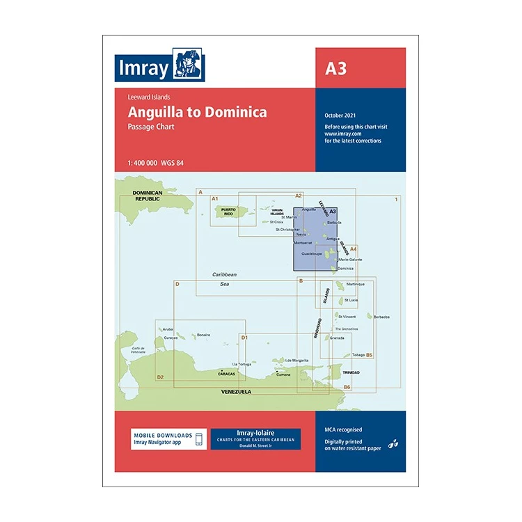 Imray A3 Anguilla to Dominica Passage Chart