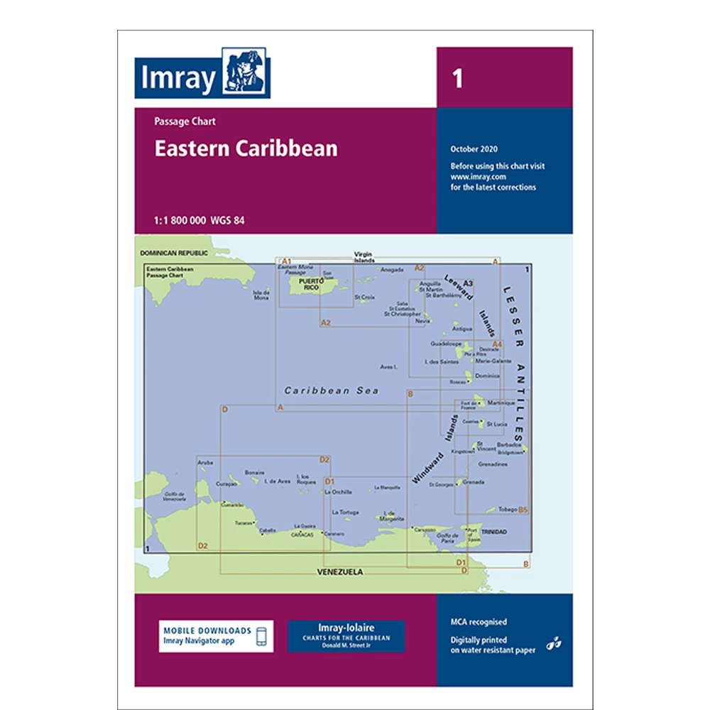 Imray Chart - Eastern Caribbean Passage Chart 