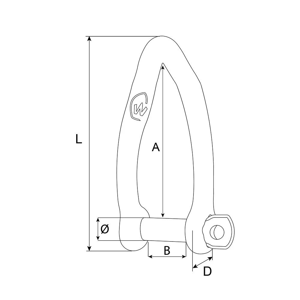 Captive Pin Twisted Stainless Steel Shackle