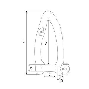 Wichard Captive Pin Twisted Stainless Steel Shackle 
