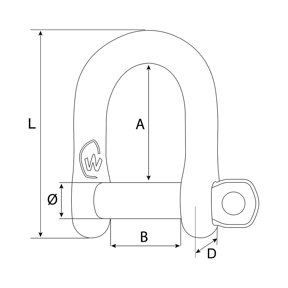 Captive Pin D Shackle