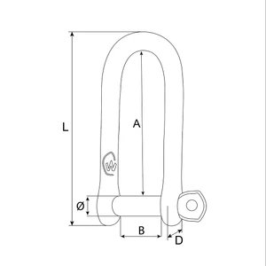 Wichard Long D Captive Pin Shackle