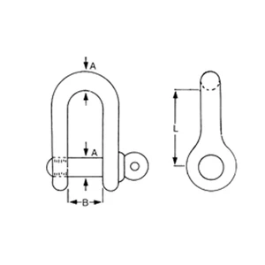 Force 4 Galvanised Steel D Shackle - 2 Pack 