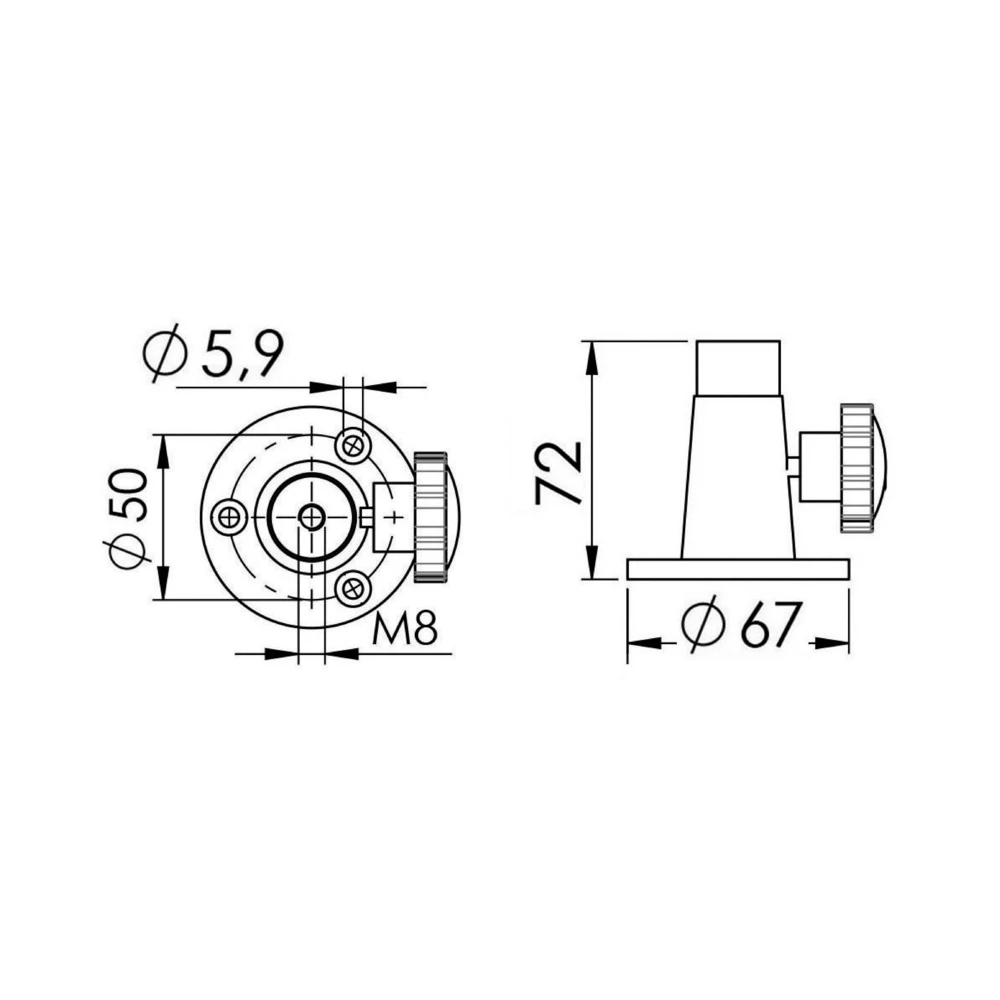 Fixing support for lights surface installation