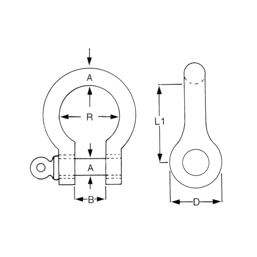 Stainless Steel Bow Shackle (1PK)