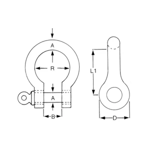 Force 4 Stainless Steel Bow Shackle (1PK)