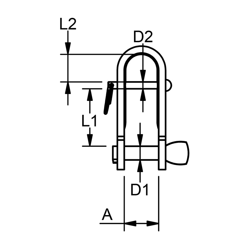 Stainless Steel Key Pin Strip Dee with Bar Shackle 