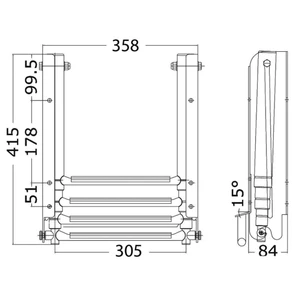 Osculati Big under-platform sliding ladder 