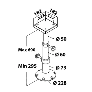 Osculati Tri-Telescopic Table Leg 