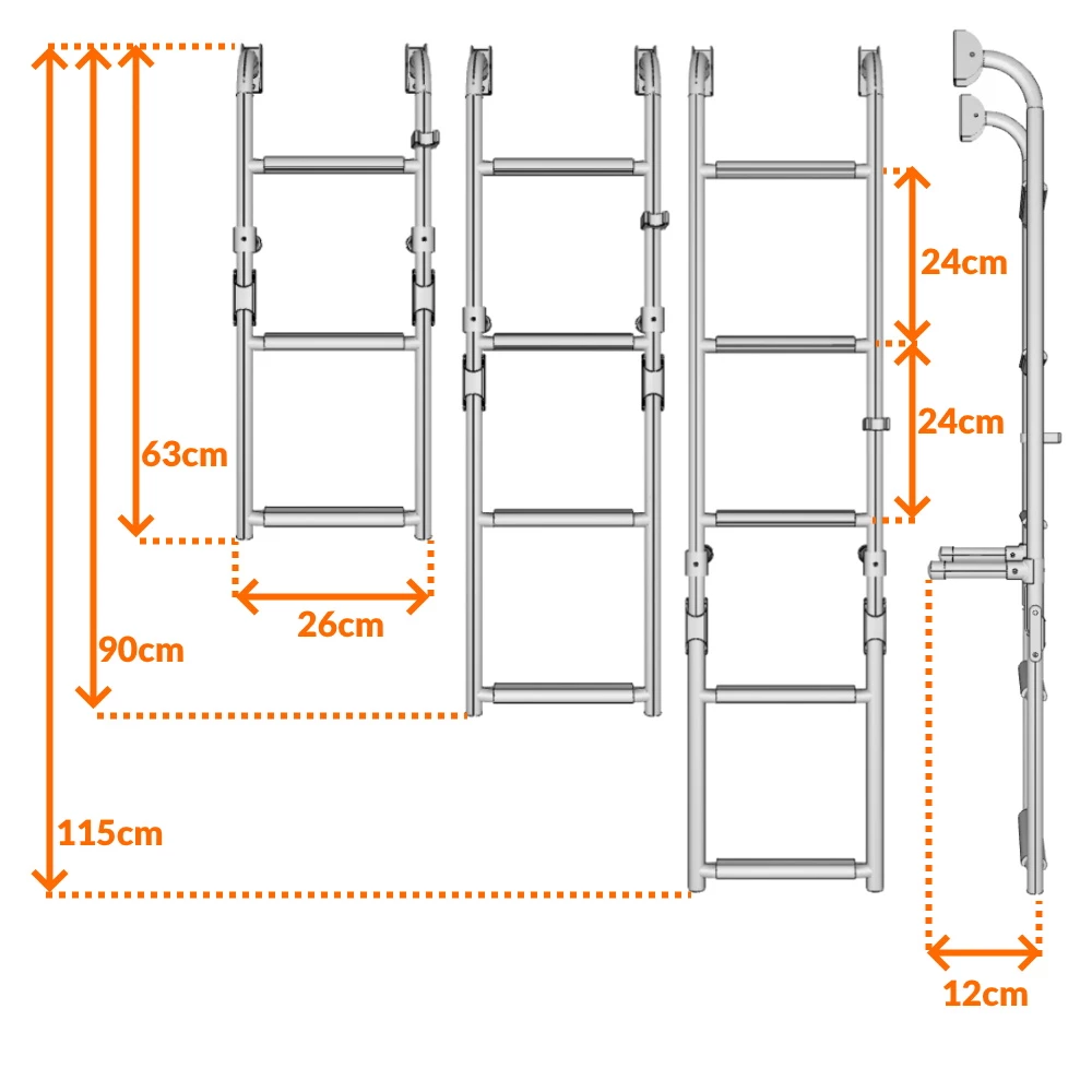 Stainless Steel Transom Boarding Ladder