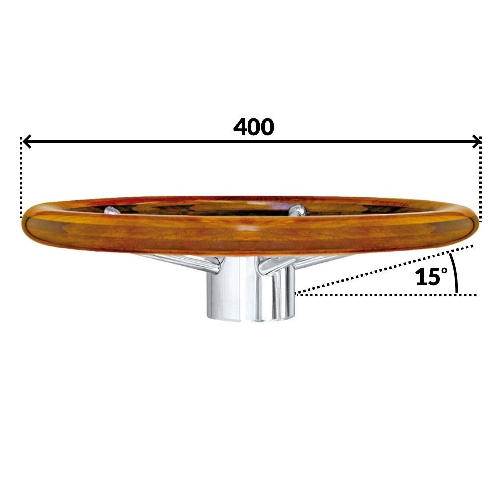 Rivale Teak Steering Wheel 400mm 