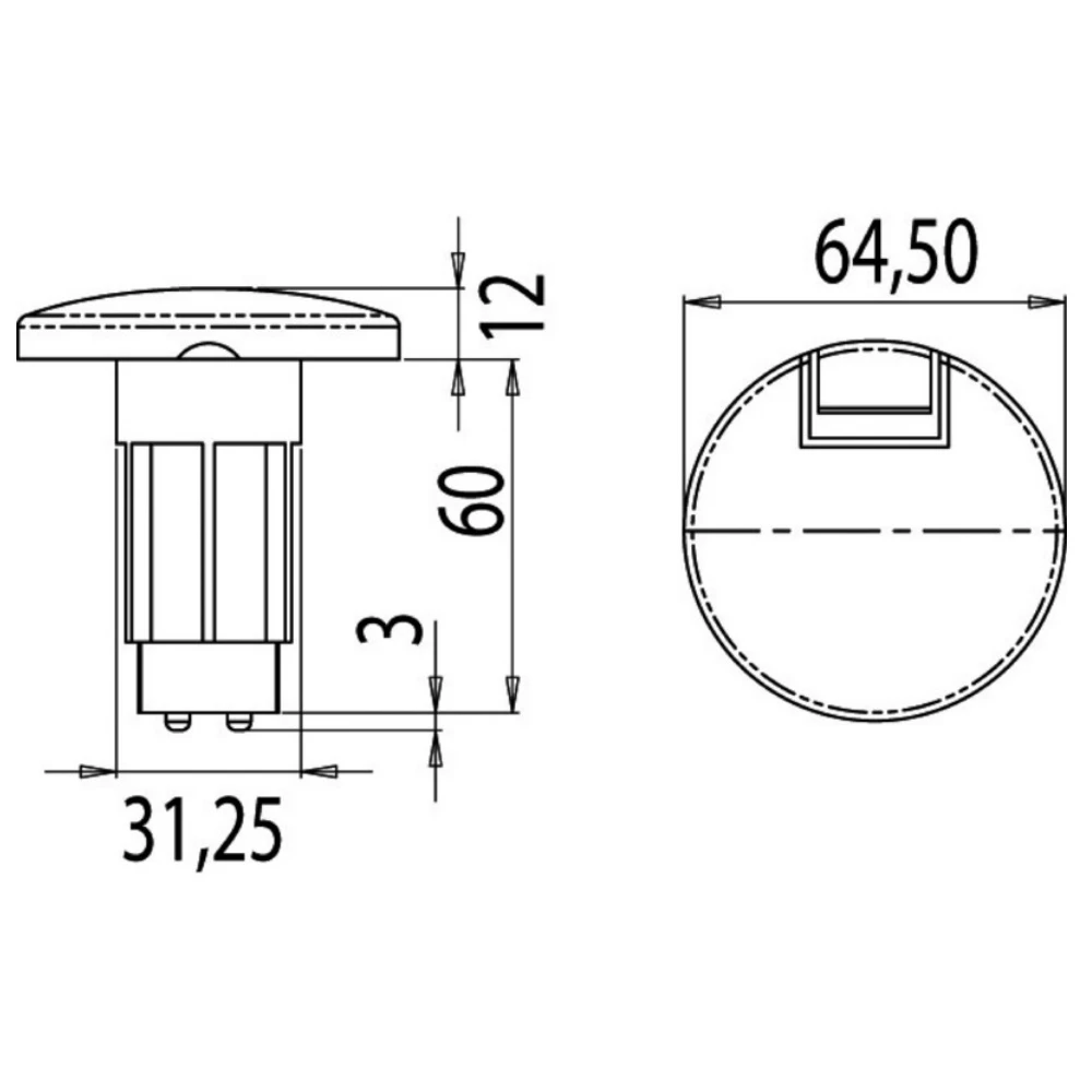 Waterproof Cockpit Table Lamp Flush Mount Base