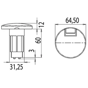 Osculati Waterproof Cockpit Table Lamp with Flush Mount Base 