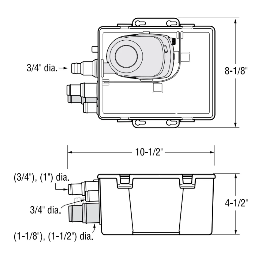 Shower Sump Pump - 500 GPH - 12V