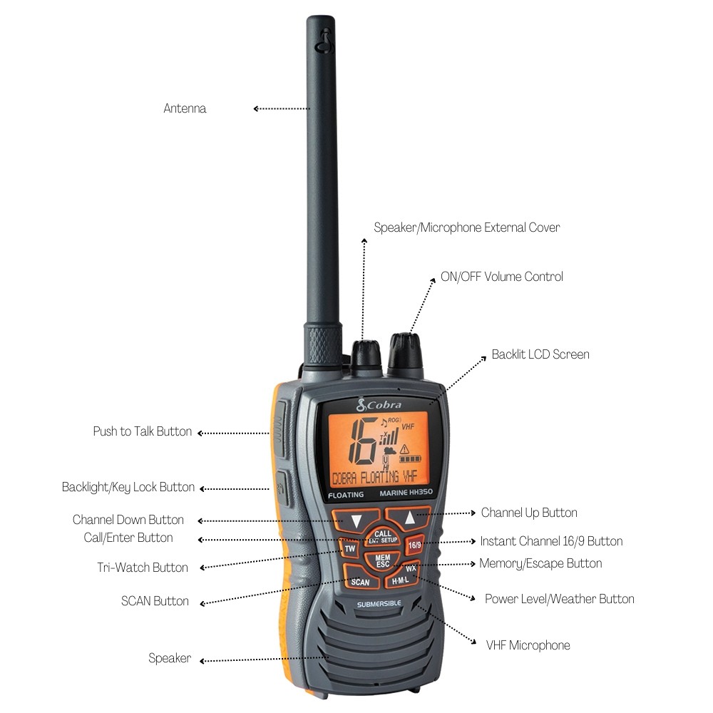 HH350 Floating Handheld VHF Radio 